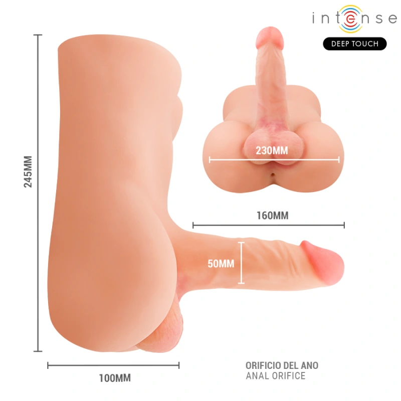 Intense deep touch - damien torso with anus and realistic dildo with pushing and vibration remote co 5
