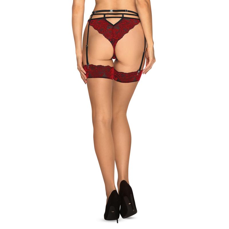 Obsessive - Sugestina Lace Garter Stockings Red L/Xl