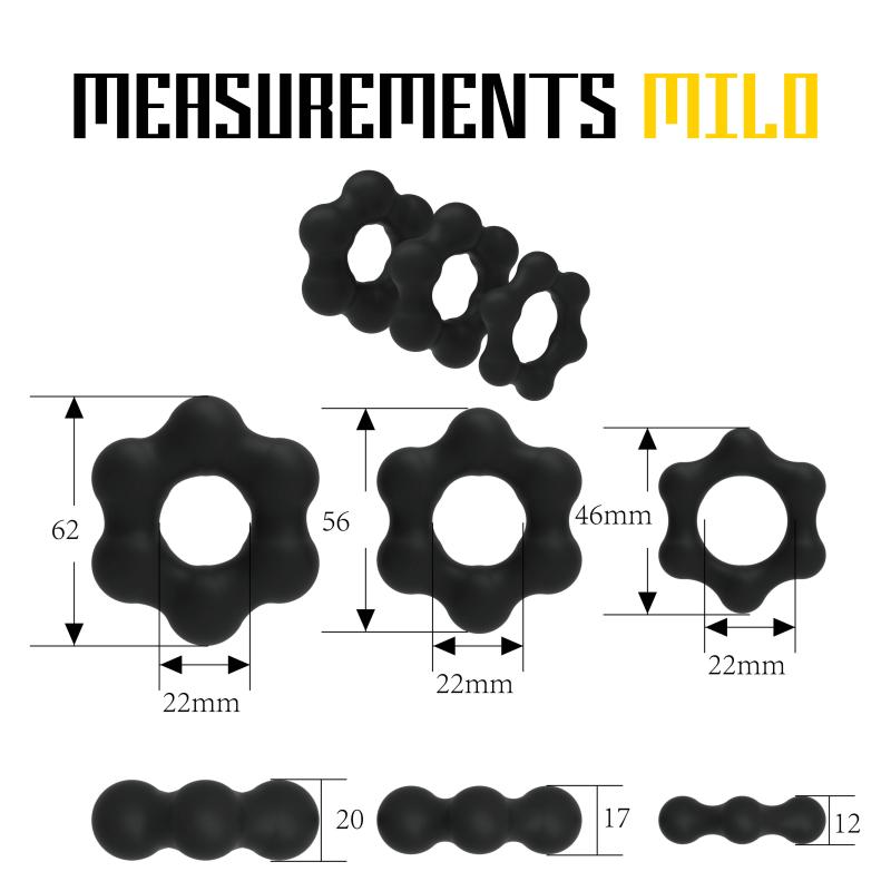 Velv'or - Rooster Milo Pack Set Of Robust Cock Rings 4
