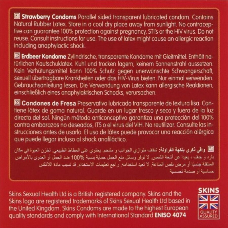Skins - strawberry premium condoms pack 4 3