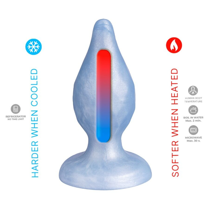 Silexd - diamond anal plug fantasy liquid silicone thermoreactive pearl blue 9.2 cm 4