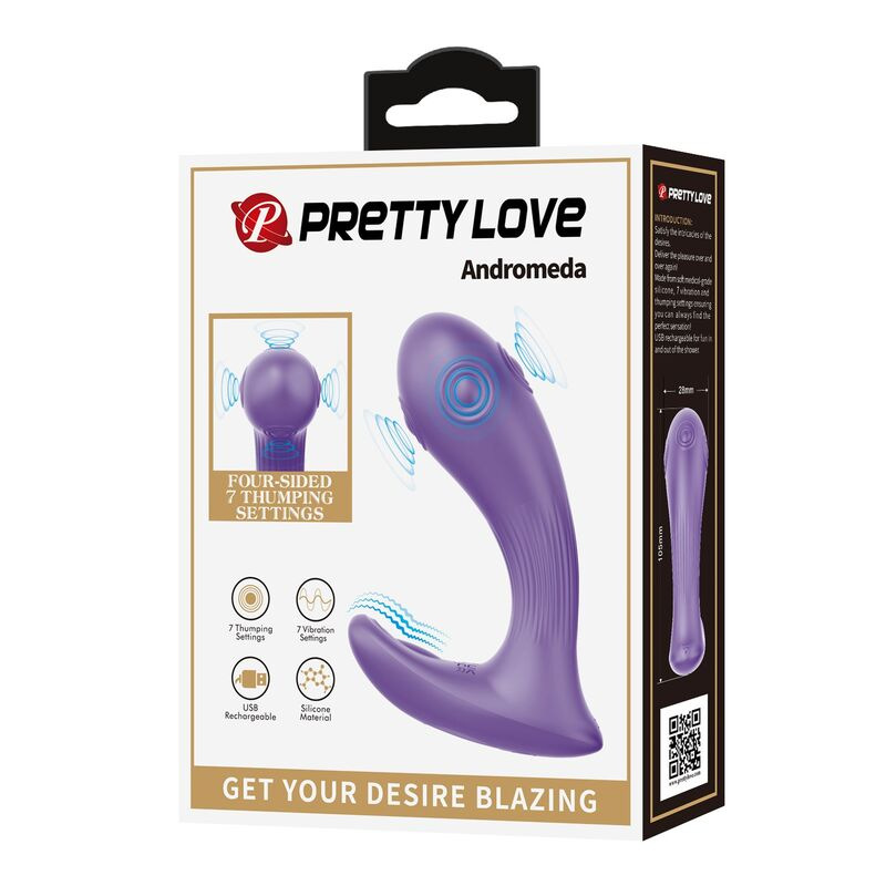 Pretty love - andromeda rechargeable dual stimulation vibrator purple 3