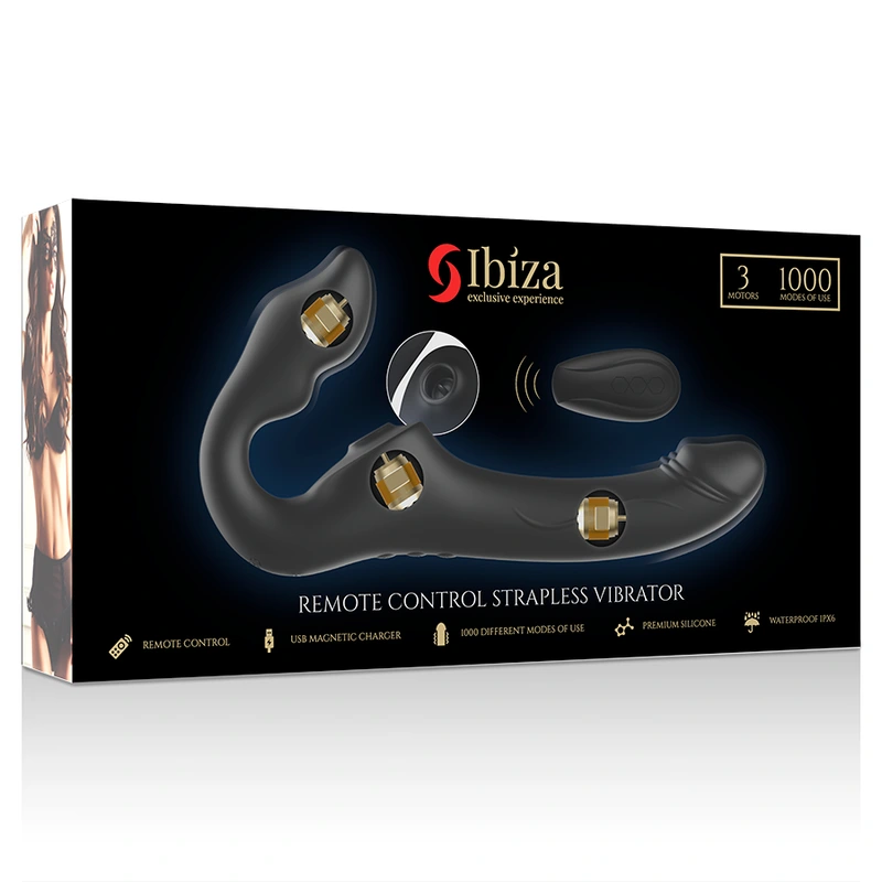 Ibiza - remote control strapless vibrator 3 motors 1000 combinations. 9