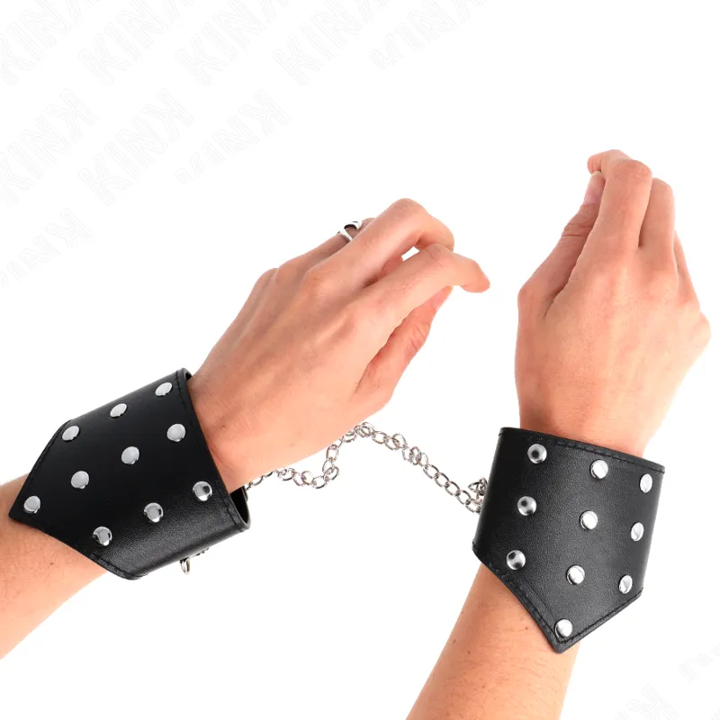 Kink - Black Point Style Wristbands With Chain Adjustable 17-23 Cm X 8.5 Cm