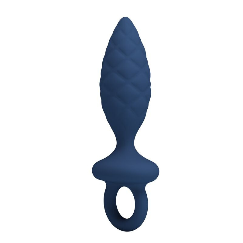 Mr play - textured anal plug with ring blue m 2