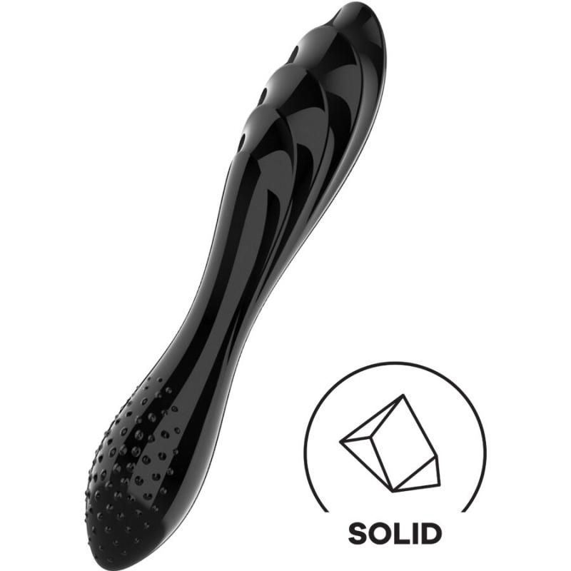 Satisfyer - Dazzling Crystal Black - Sklenené Dildo 3