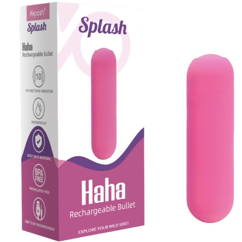 Armony - splash haha vibrator bullet silicone 10 vibrations 75 x 19 cm pink 5