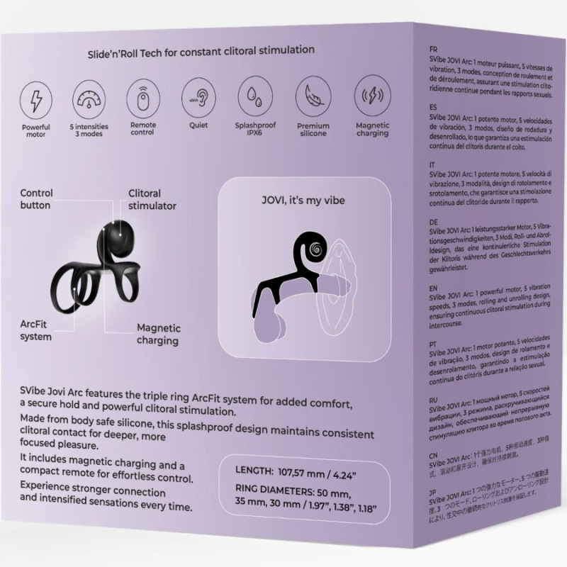 Snail vibe - jovi arc couple ring remote control black 8