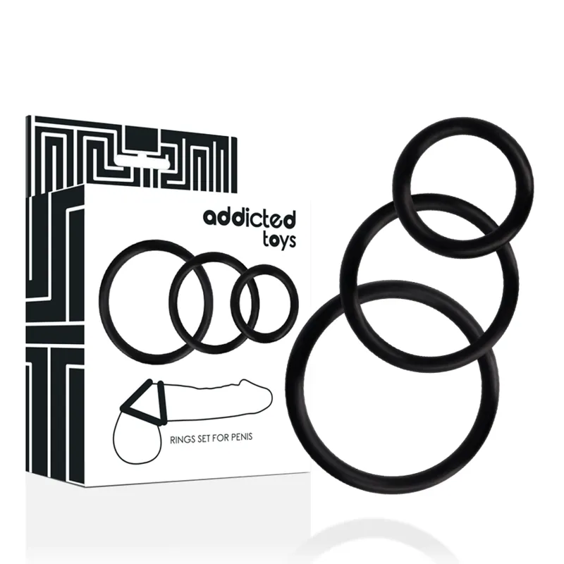 Addicted Toys Rings Set For Penis Black - Krúžok Na Penis