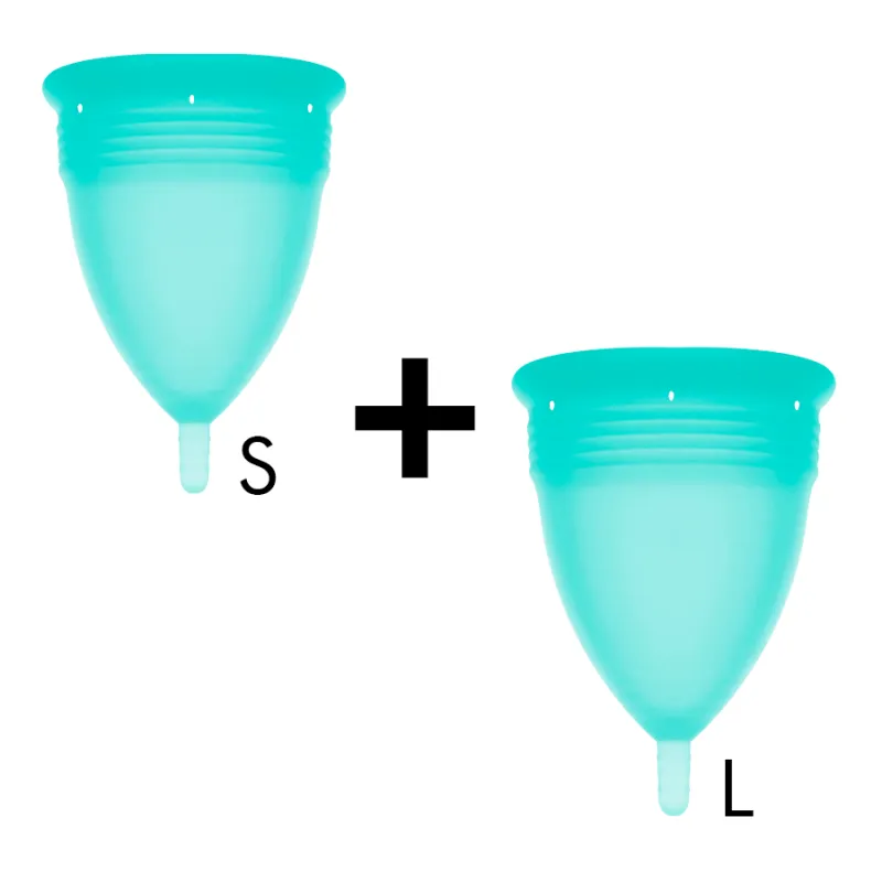Stercup Menstrual Cup Size S + Size L Pack Aquamarine