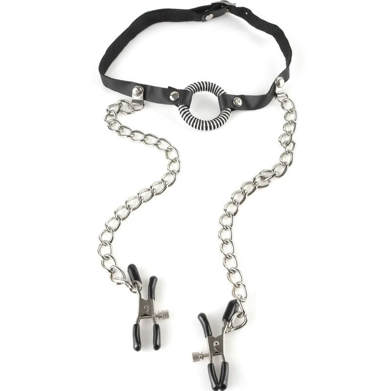 Fetish fantasy series - gag with nipple clamps 3