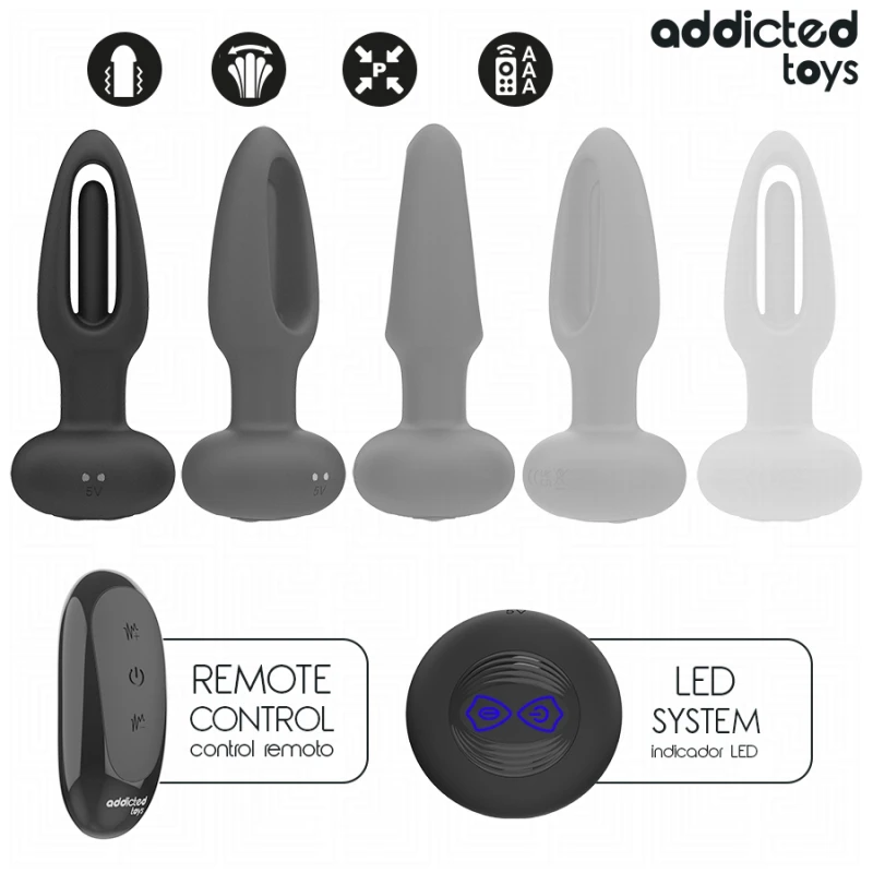 Addicted toys - anal plug with vibrating tongue and remote control 3