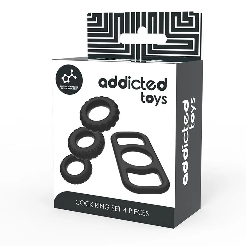 Addicted Toys Cock Ring Set 4 Pieces - Krúžky Na Penis 6