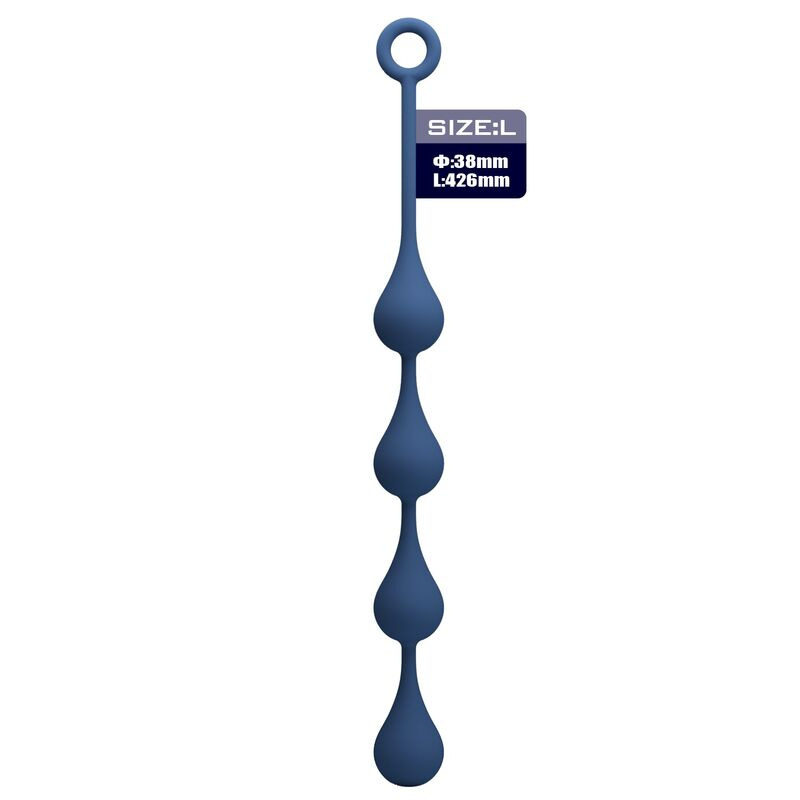 Mr play - blue silicone anal beads size l 42.6 cm 1