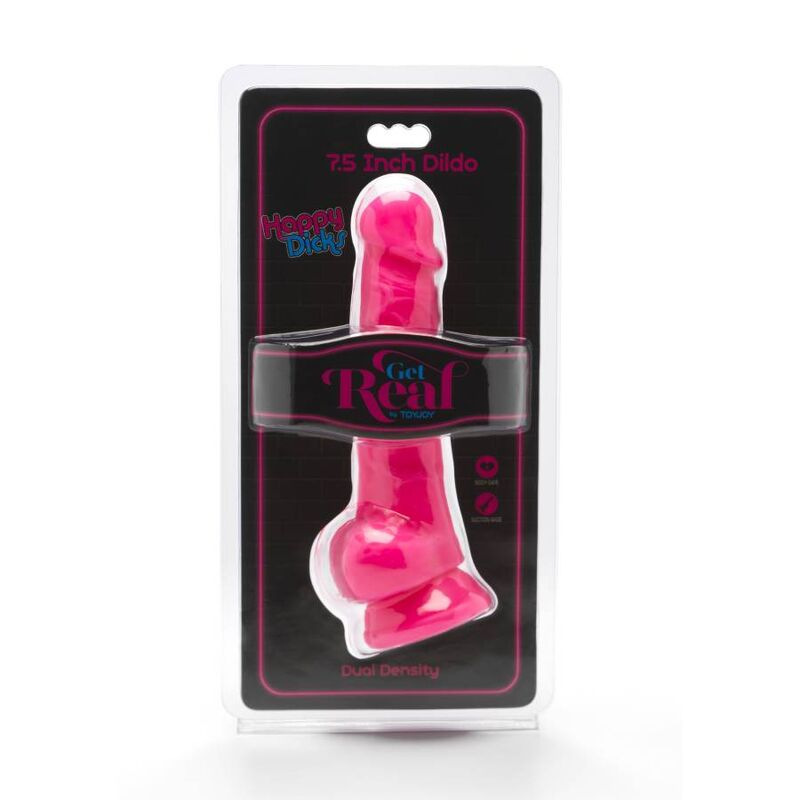 Get real - happy dicks 19 cm with balls pink 1