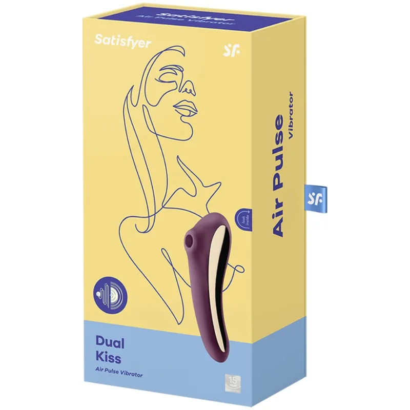 Satisfyer Dual Kiss Clit Stimulating Wine Red - Stimulátor Klitorisu