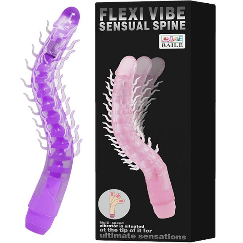Baile - Flexi Vibe Sensual Spine Bendable Vibrating Dildo Lilac 23.5 Cm 2
