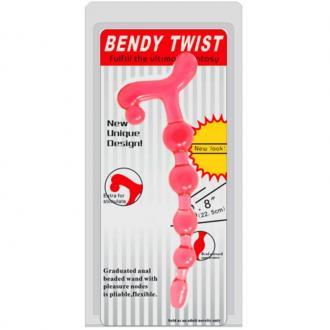 Bendy Twist Anal Beads  Red