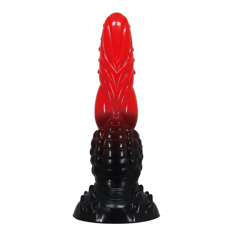 Power monsters - fire dragon fantasy dildo with suction cup 24.5 cm Ø 5.8 cm red & black
