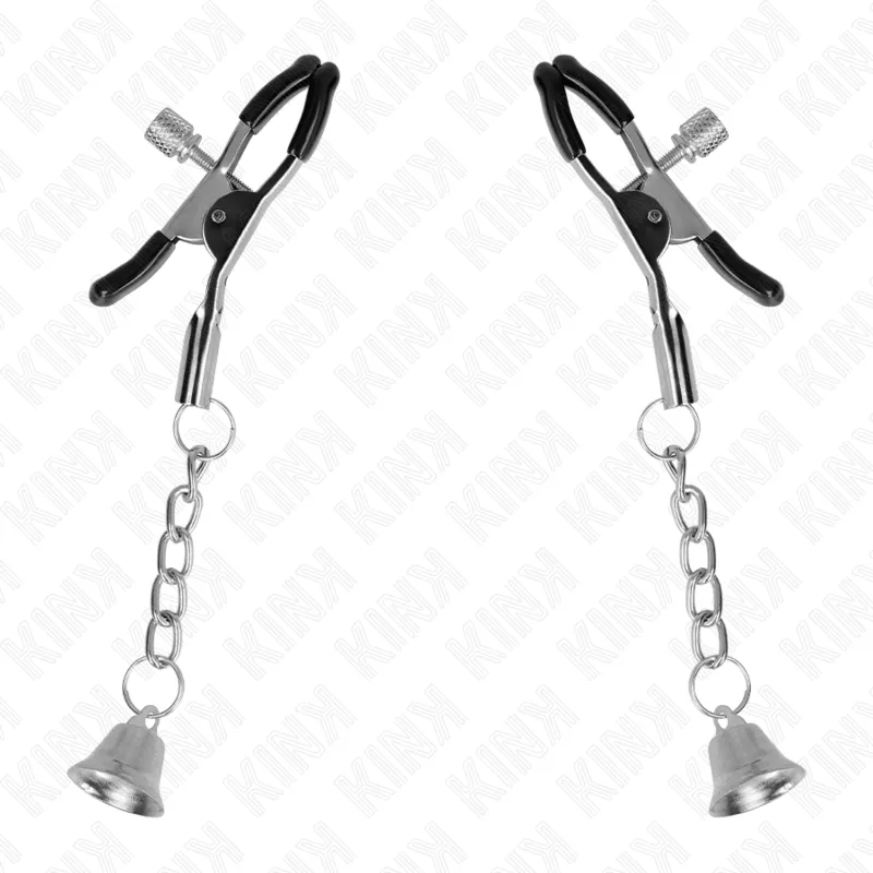 Kink - Silver Bell Pendant Nipple Clamps 6 Cm