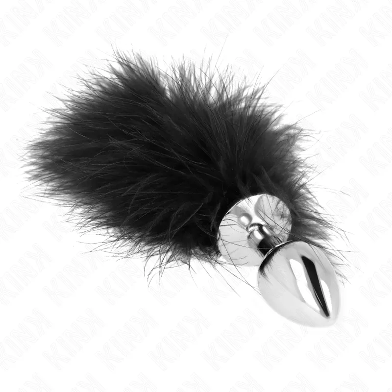 Kink - Stainless Steel Anal Plug 11 X 7 Cm With Feather 11 Cm