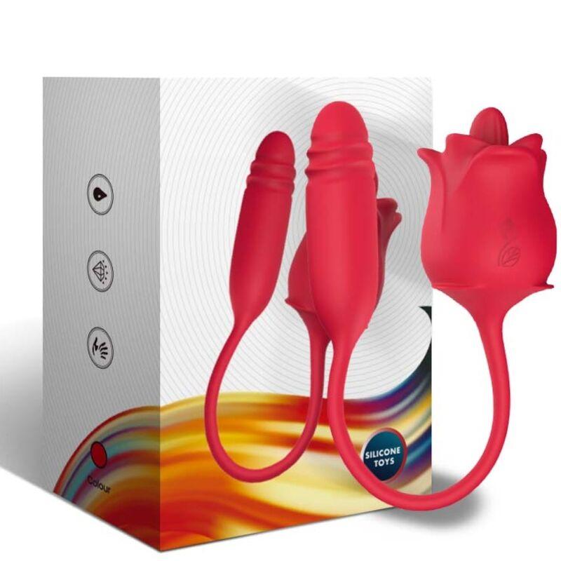 Armony - Rose 3 In 1, Stimulator, Suction And Up&Down With Red Tail