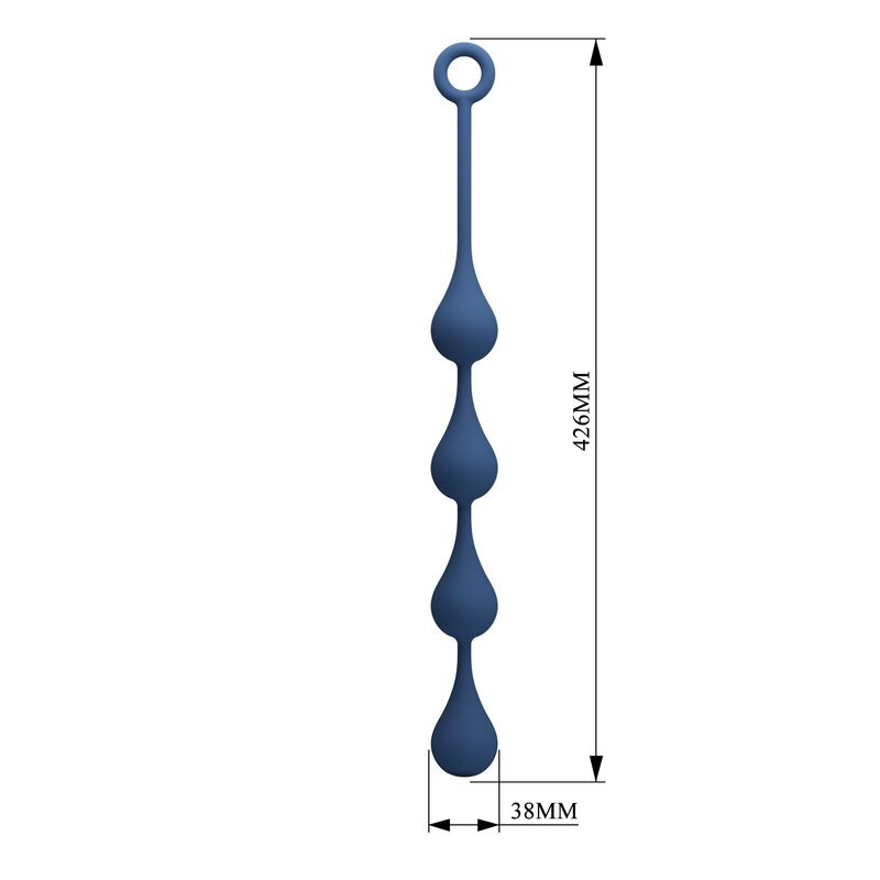 Mr play - blue silicone anal beads size l 42.6 cm 7