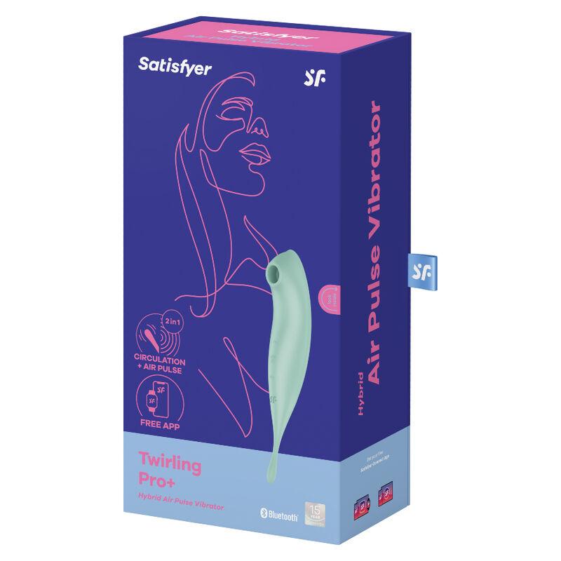 Satisfyer Twirling Pro+ Air Pulse Stimulator & Vibrator Green - Stimulátor Klitorisu