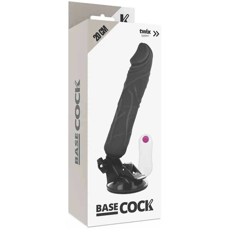 Basecock Realistic Vibrator Remote Control Black 20 Cm
