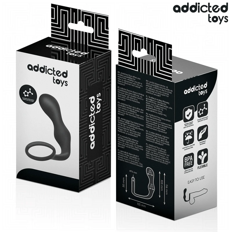 Addicted toys - anal plug with ring silicone model 3 5