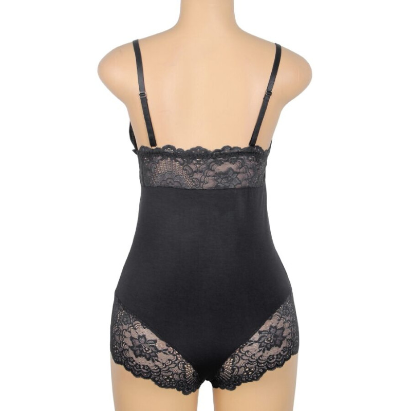 Subblime - Black Floral Lace Detail Teddy S/M 8