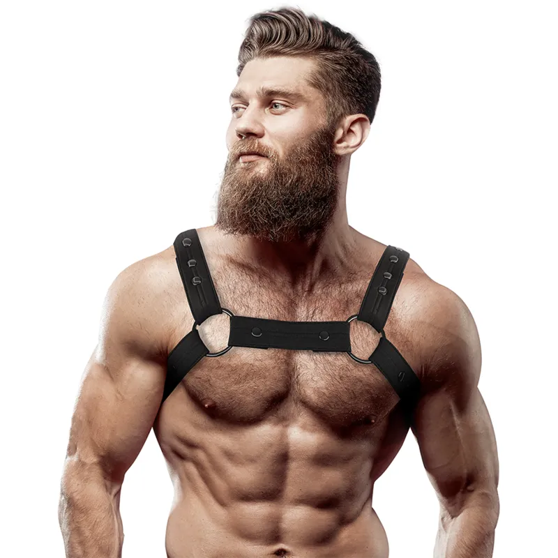 Fetish Submissive Attitude&Trade; - Adjustable Neoprene Chest Sports Harness For Men