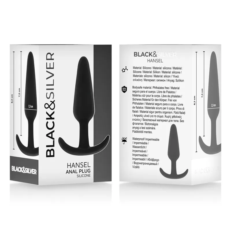 Black&Silver - Hansel Silicone Loop Anal Plug Size S