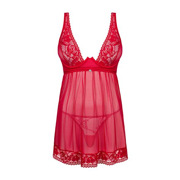 Obsessive - Sexy Babydoll And Thong Red Xl/2xl