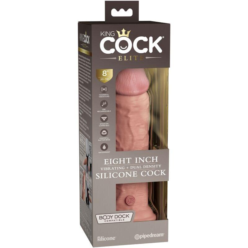 King Cock Elite - Realistic Dildo Vibrating & Silicone 20.3 Cm 4