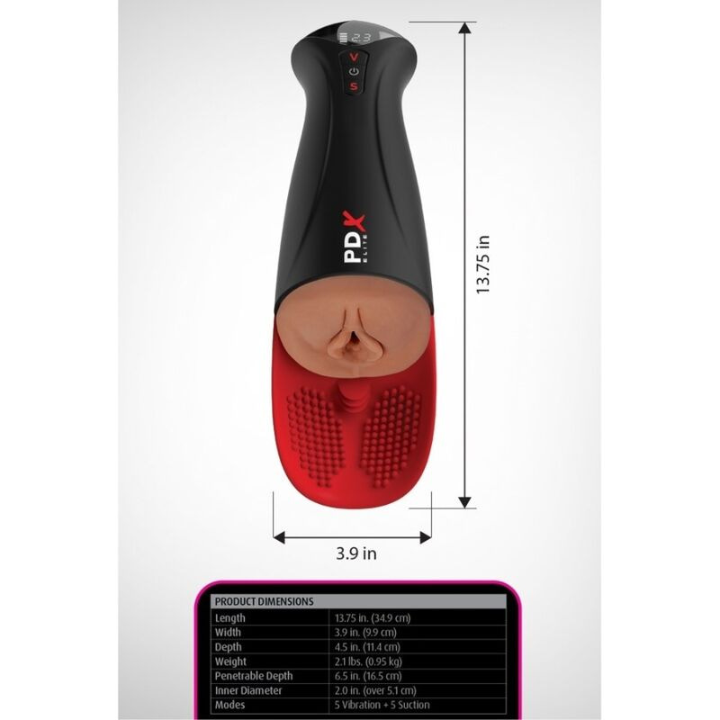 Pdx elite - fap-o-matic pro xl automatic vibrating stroker brown 34.9 cm 4