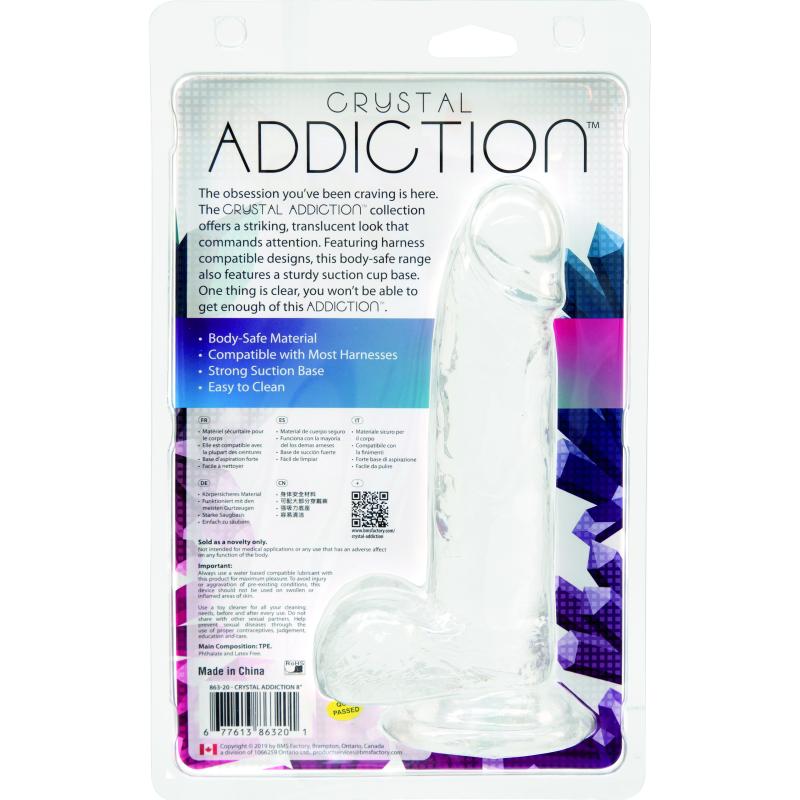Addiction - Crystal Addiction 8 Inch Clear Dong 4