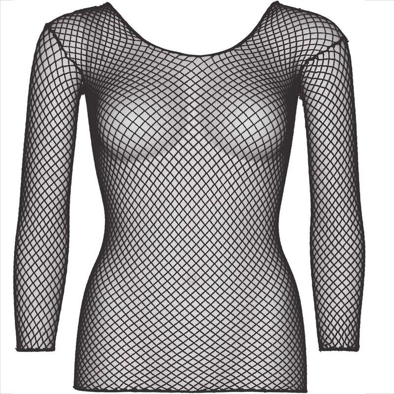 Leg Avenue - Fishnet Long Sleeve T-Shirt Black