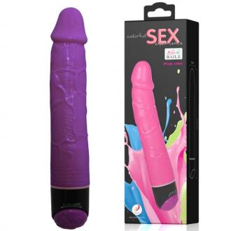 Colorful Sex Realistic Vibrator Purple  23 Cm