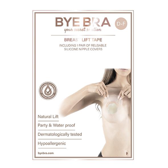 Bye Bra - Breast Lift & Silicone Nipple Covers 3 Pairs Beige D-F