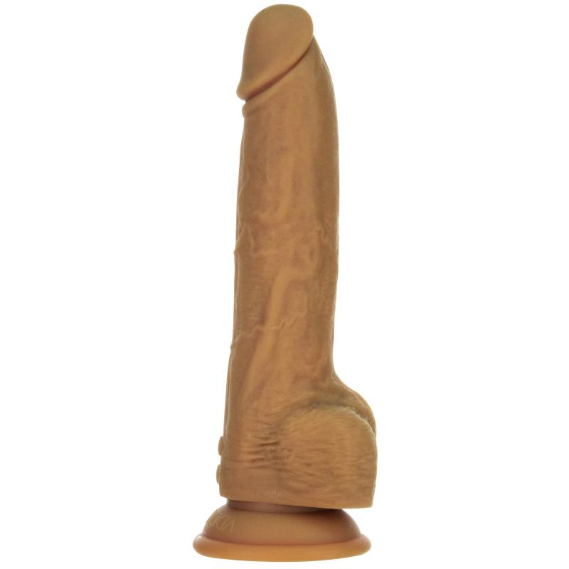 Naked Addiction - 9 Inch Thrusting Dong With Remote Caramel 9