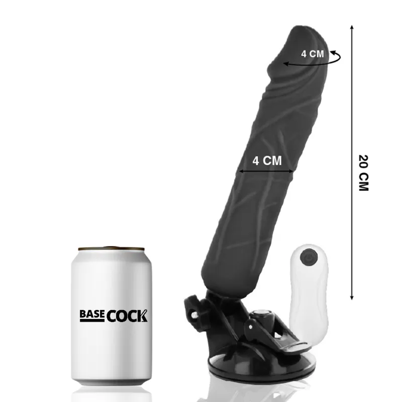Basecock Realistic Vibrator Remote Control Black 20 Cm 1
