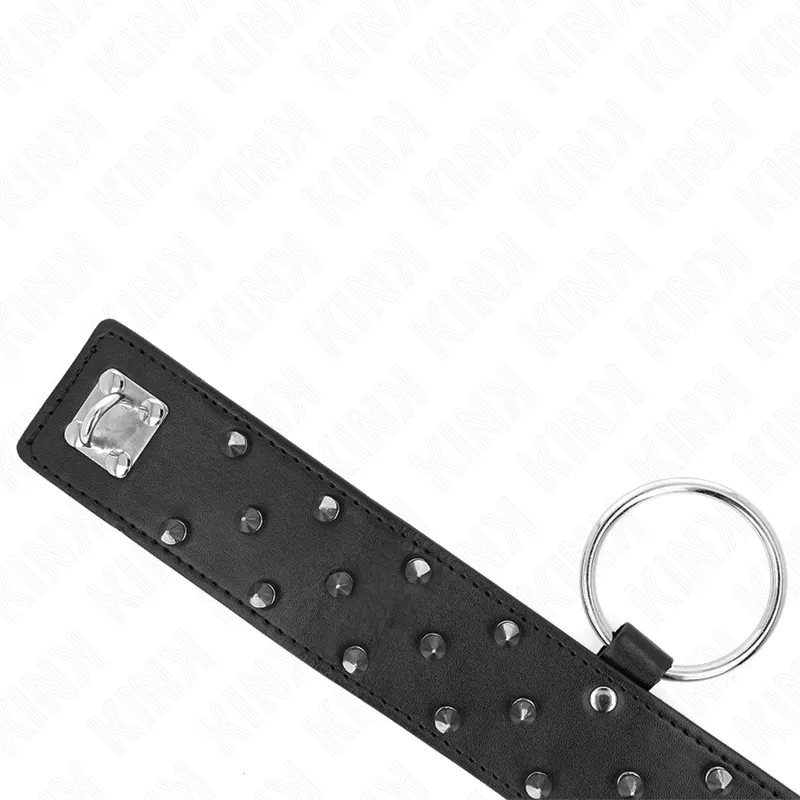 Kink - Necklace With Leash 65 Cm With Silver Studs Model 5 Adjustable 36-43 Cm X 5 Cm 4