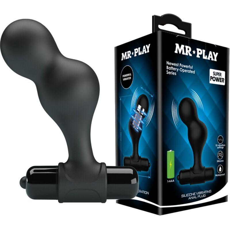 Mr Play - Silicone Vibrating Anal Plug Black
