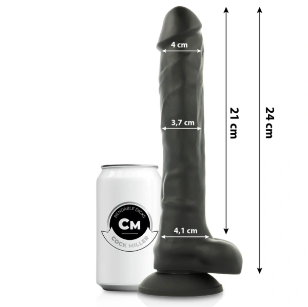 Cock miller - silicone density cocksil articulable black 24 cm