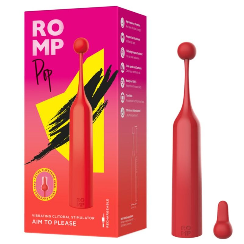 Romp - pop high frequency clitoral stimulator red 6