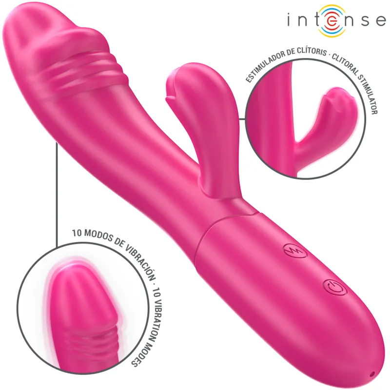 Intense - ivy flexible vibrator 10 vibrations with stimulating tongue pink