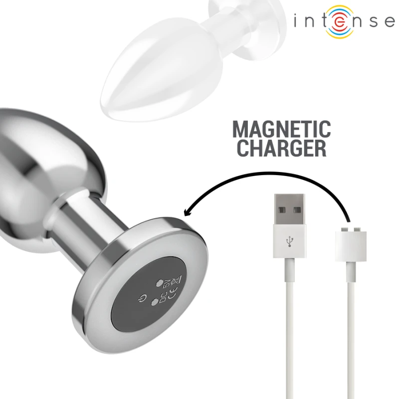 Intense - anal plug 10 vibrations metal with remote control l 5