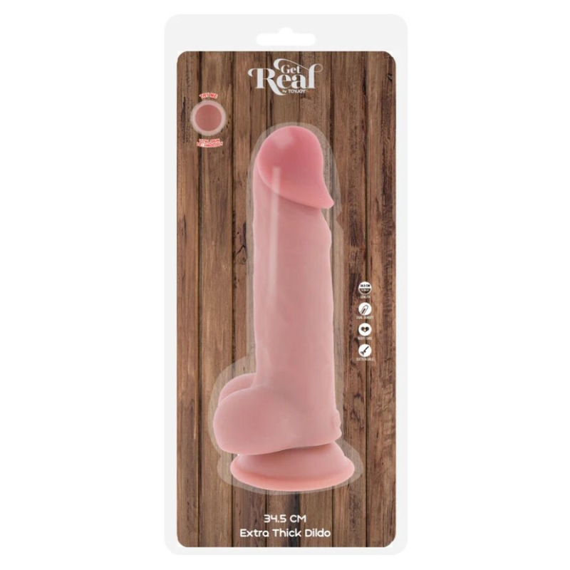 Get real - deluxe realistic penis with testicles extra thick 34.5 cm 4