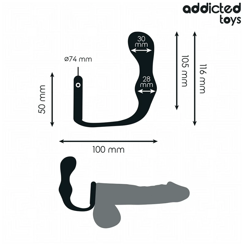 Addicted toys - anal plug with ring silicone model 3 3